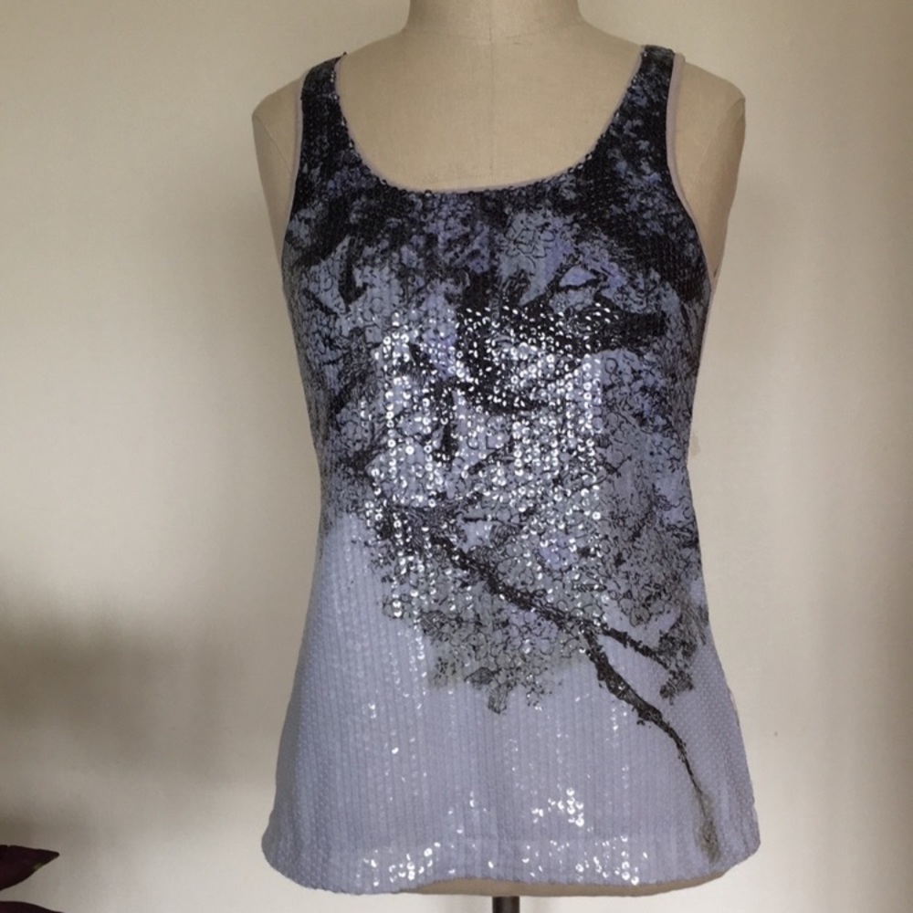 Express tank top with sequined flowering tree XS